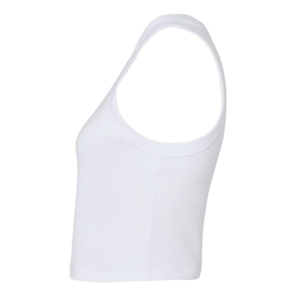 Women�'s Micro Rib Racer Tank / Solid White Blend - Picture 4 of 7
